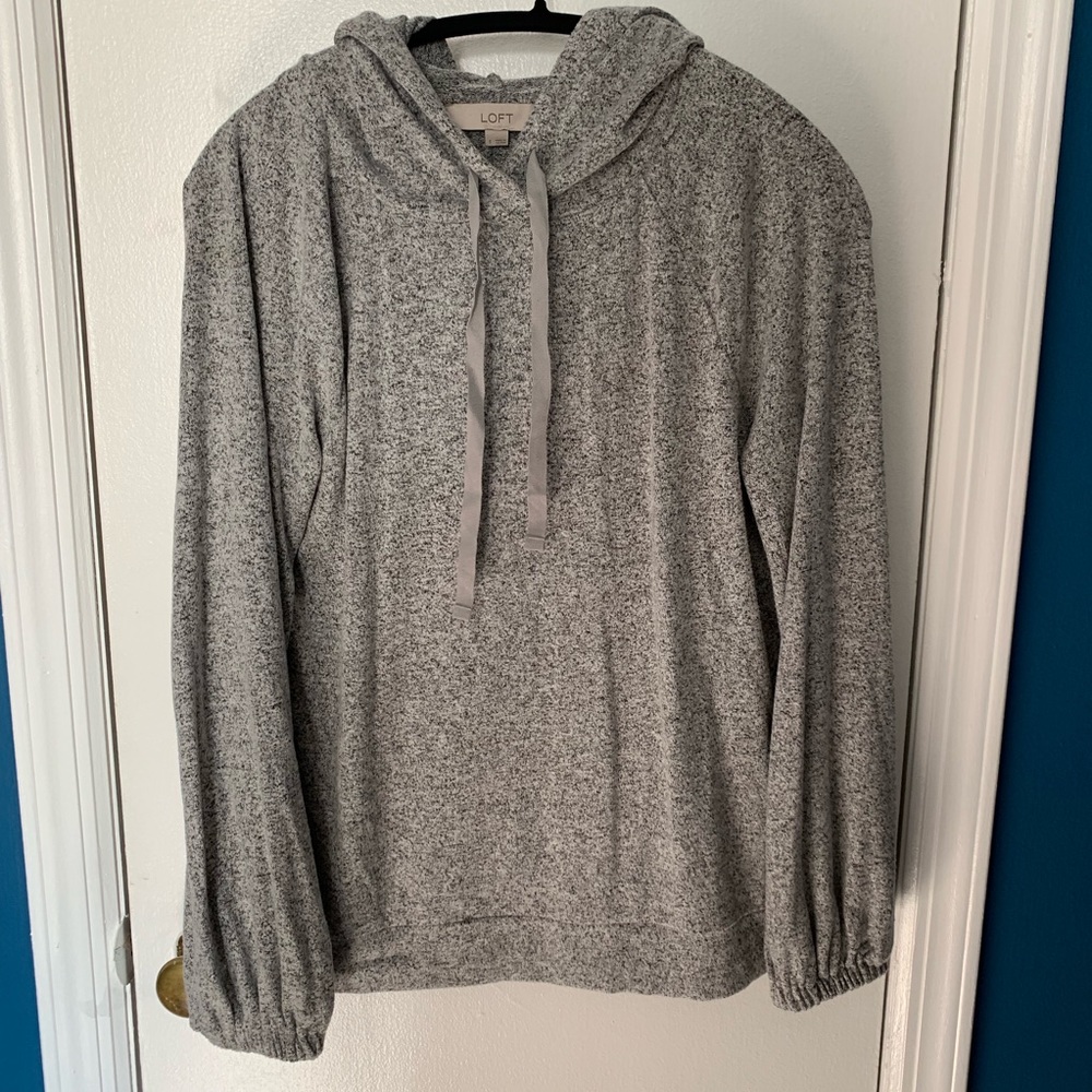 LOFT small grey cozy knit hoodie